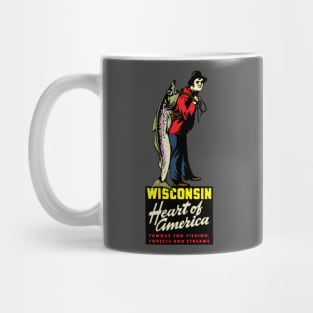 Vintage Wisconsin Fishing Mug